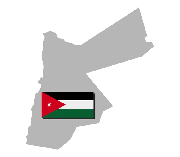 Flaggan av Jordanien illustrerad — Stockfoto