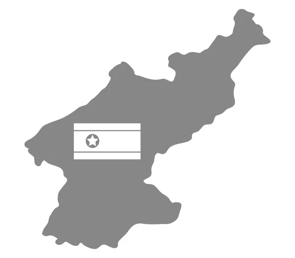 Mapa da Coreia do Norte ilustrado — Fotografia de Stock