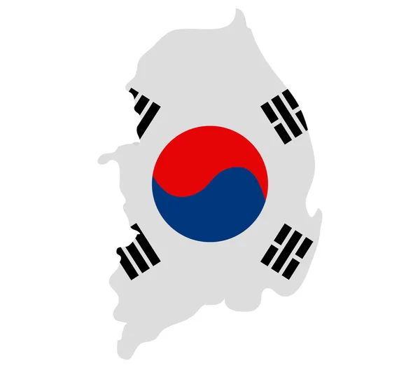 Karta över Sydkorea illustrerad — Stockfoto