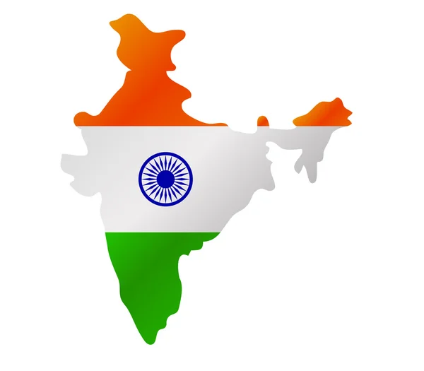Illustrerad karta över Indien — Stockfoto