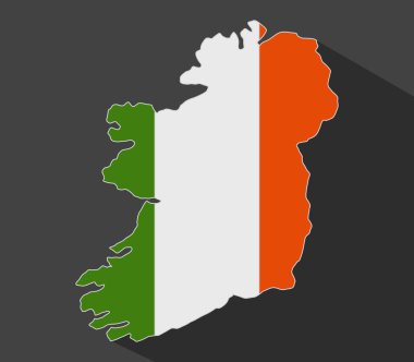 Beyaz bir arka plan üzerinde resimli İrlanda Haritası