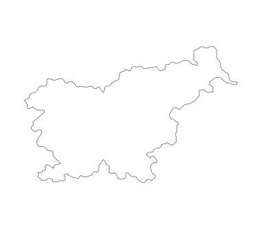 Beyaz arka plan üzerinde resimli harita Slovenya