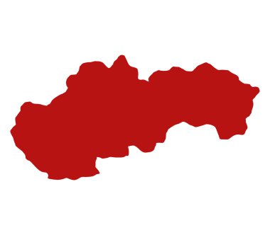Beyaz bir arka plan üzerinde resimli Slovakya Haritası