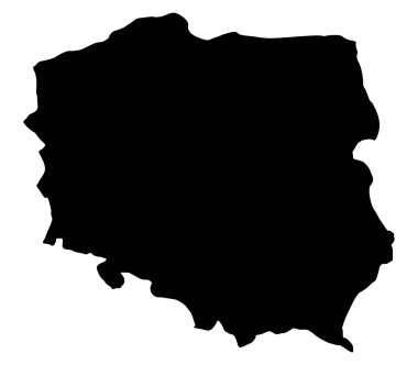 Beyaz bir arka plan üzerinde resimli Polonya Haritası