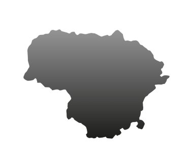 Beyaz bir arka plan üzerinde resimli Litvanya Haritası