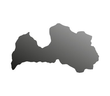 Beyaz bir arka plan üzerinde resimli Letonya Haritası