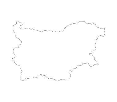 Beyaz bir arka plan üzerinde resimli Bulgaristan harita