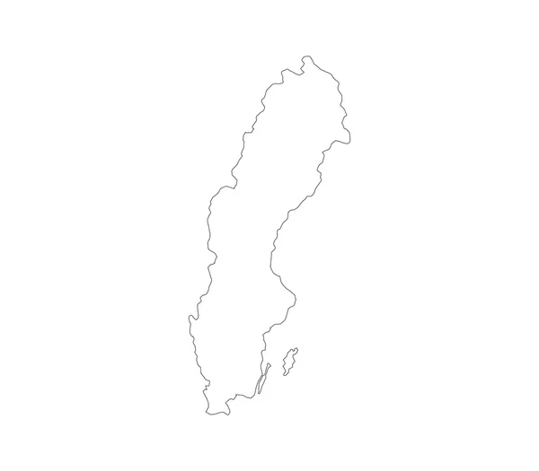 白い背景で示されているスウェーデンの地図 — ストック写真