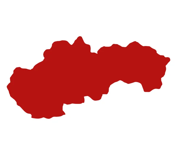 Карта Словаччини проілюстровано на білому фоні — стокове фото