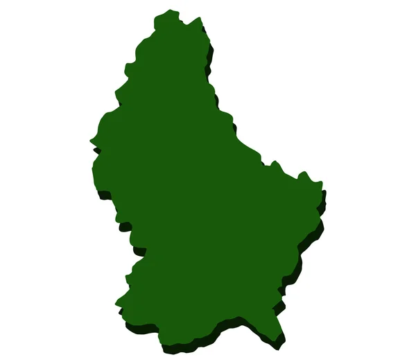 Landkarte von Luxemburg auf weißem Hintergrund — Stockfoto