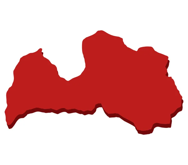 Mappa della Lettonia illustrata su sfondo bianco — Foto Stock