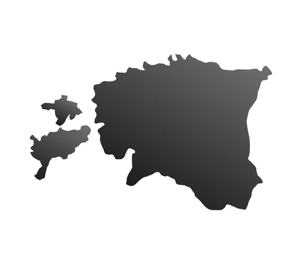 Mapa estoniano ilustrado sobre um fundo branco — Fotografia de Stock