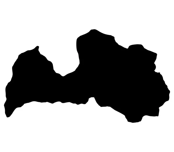 Mapa da Letónia ilustrado sobre um fundo branco — Fotografia de Stock