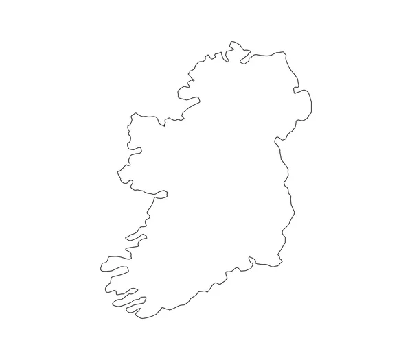 Mappa dell'Irlanda illustrata su sfondo bianco — Foto Stock