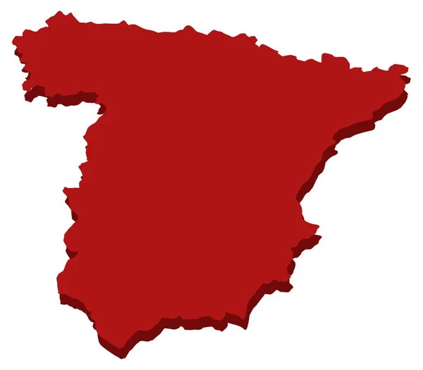 Map of spain illustrated on a white background — Stock Photo, Image