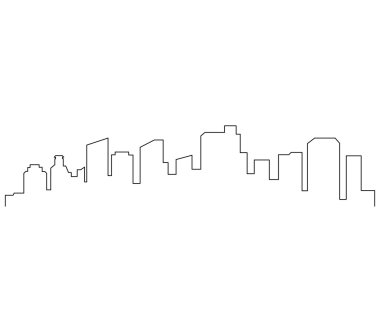 Beyaz bir arka plan üzerinde şehir manzarası