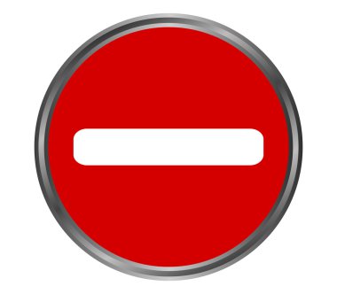 Beyaz arka plan hiçbir giriş yol işareti