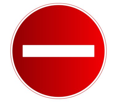 Beyaz arka plan hiçbir giriş yol işareti