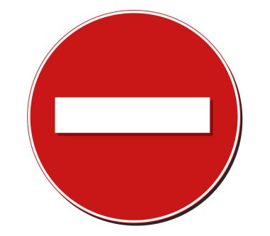 Beyaz arka plan hiçbir giriş yol işareti