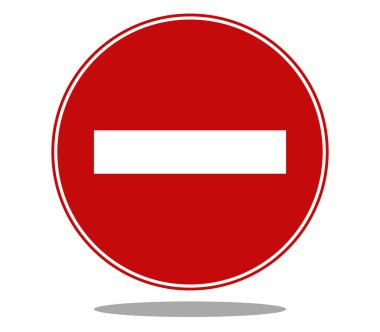 Beyaz arka plan hiçbir giriş yol işareti