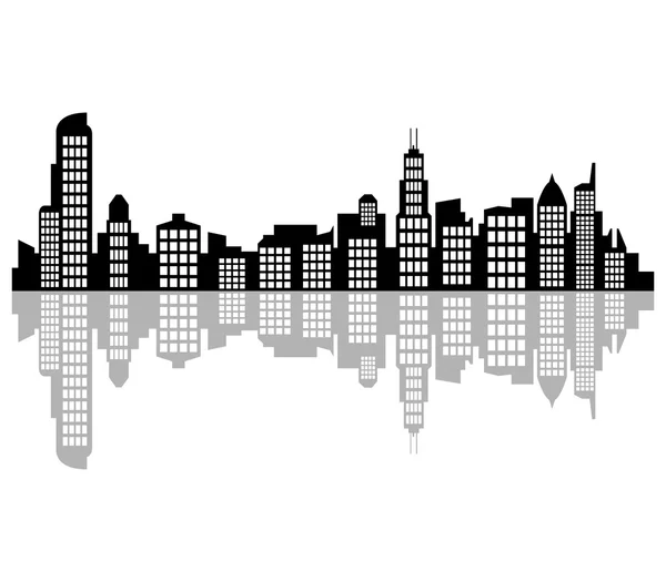 Skyline chicago em um fundo branco — Fotografia de Stock