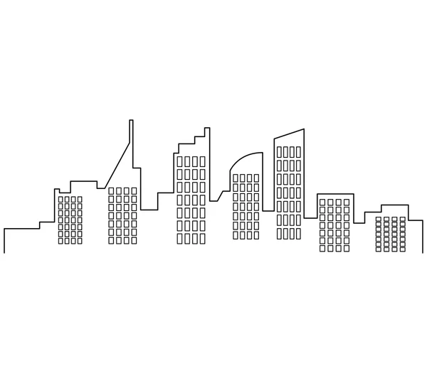 Stadtsilhouette auf weißem Hintergrund — Stockfoto
