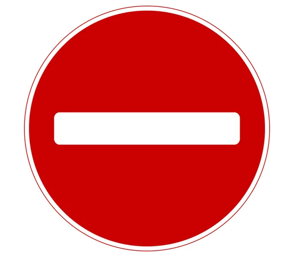 No entry road sign on white background — Stock Photo, Image