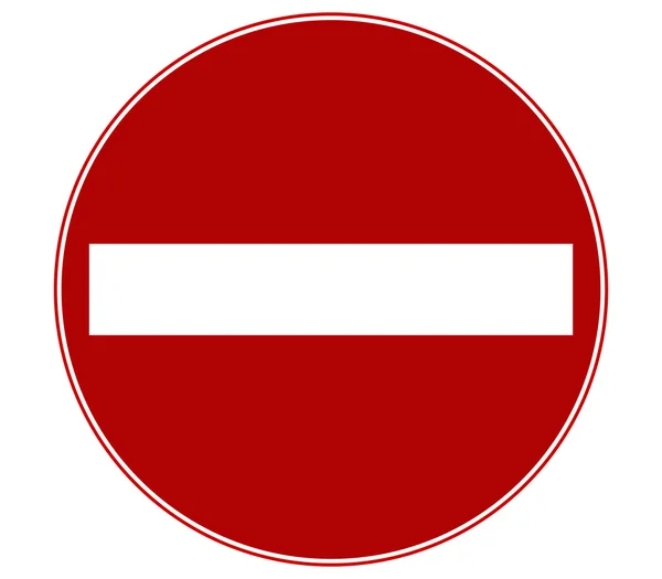 Запрещающий дорожный знак на белом фоне — стоковое фото