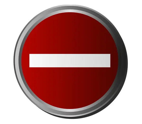 No entry road sign on white background — Stock Photo, Image