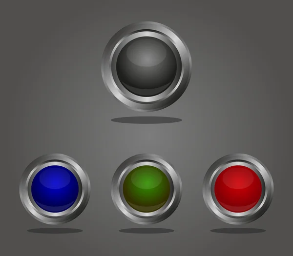 Icône définir des boutons sur fond blanc — Photo