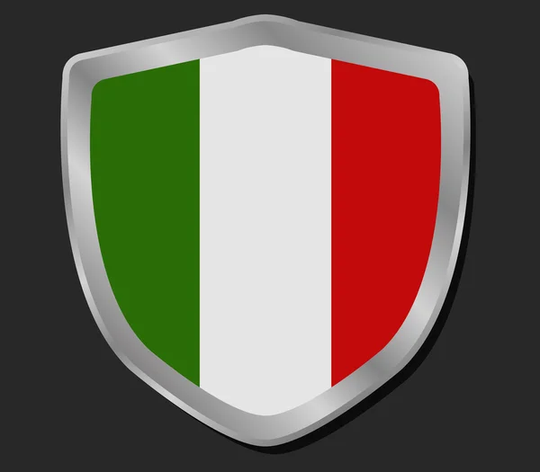 Tarcza z flaga Włoch — Zdjęcie stockowe