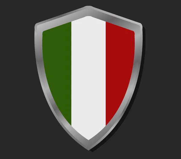 Ασπίδα με σημαία της Ιταλίας — Φωτογραφία Αρχείου