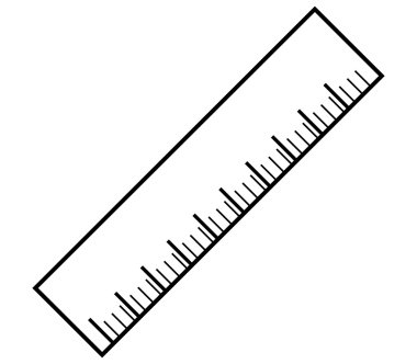Beyaz arka plan cetvelde simgesi