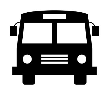 Okul otobüsü simgesi beyaz arka plan üzerinde