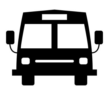 Okul otobüsü simgesi beyaz arka plan üzerinde