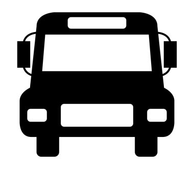 Okul otobüsü simgesi beyaz arka plan üzerinde