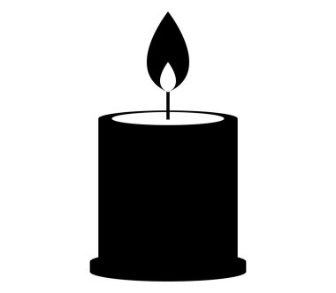 Beyaz arka plan üzerinde simge mum