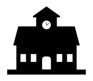 simge resimli ve okul binası renkli