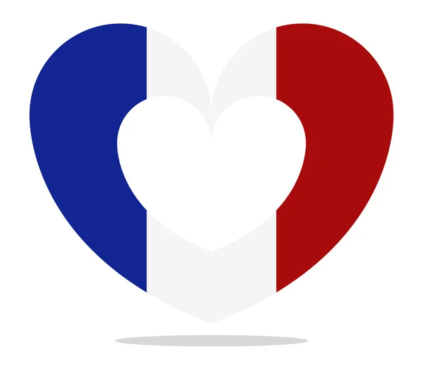 Szív Franciaország illusztrált és színes — Stock Fotó