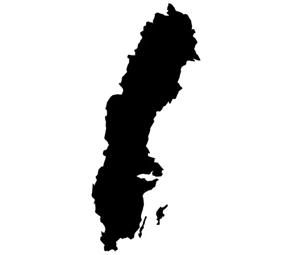 白い背景の上のスウェーデンの地図 — ストック写真