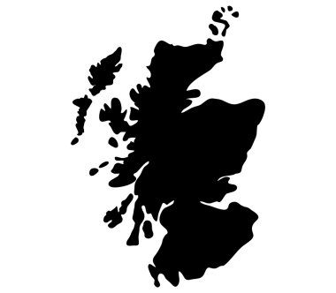 İskoçya harita üzerinde beyaz bir arka plan