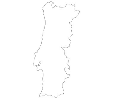 Portekiz harita üzerinde beyaz bir arka plan