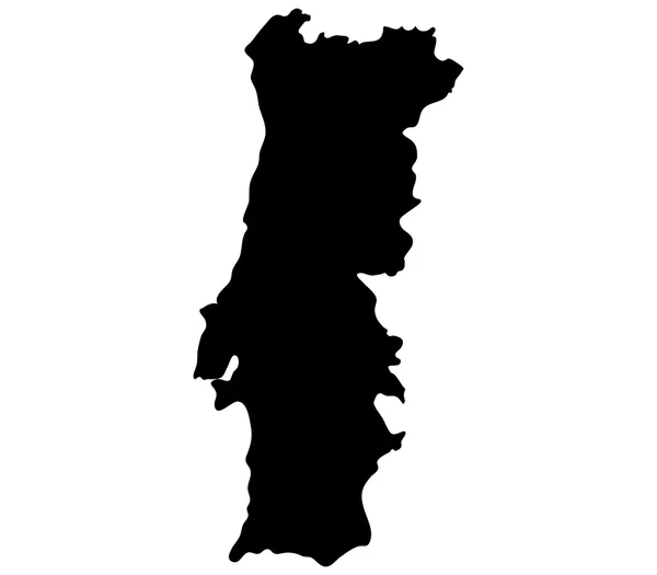 白い背景の上のポルトガルの地図 — ストック写真