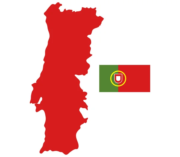 Карта Португалии на белом фоне — стоковое фото