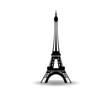 Torre eiffel su sfondo bianco