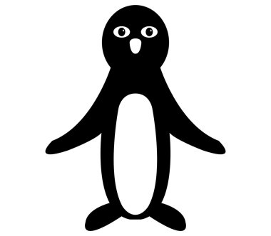 beyaz zemin üzerine penguen