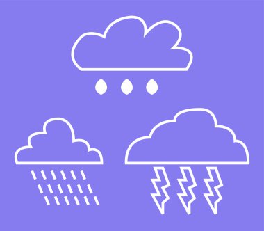 Beyaz arka plan üzerine yağmur ile bulut