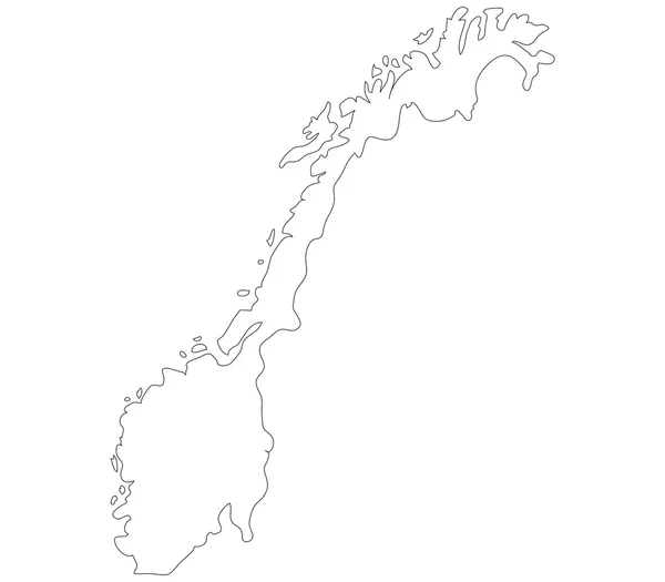Карта Норвегии на белом фоне — стоковое фото