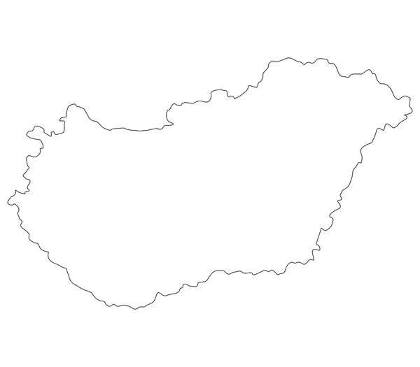 Węgry mapa na białym tle — Zdjęcie stockowe