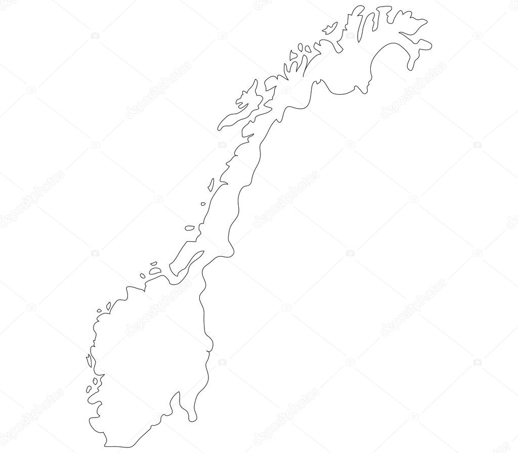 Norway map on a white background